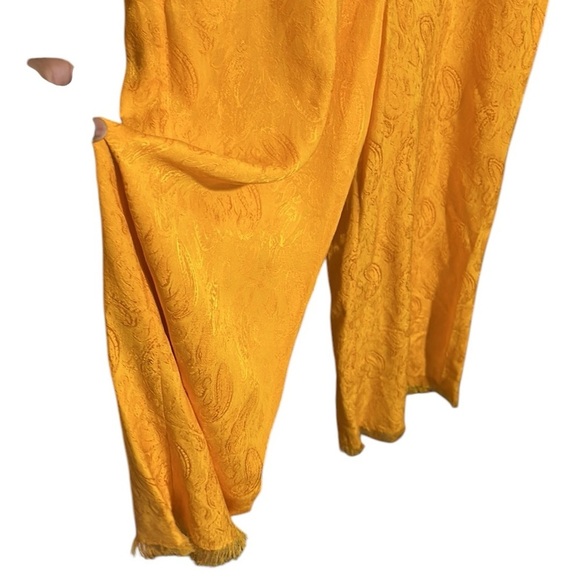 Zara NWT Women FULL LENGTH JACQUARD JUMPSUIT BLOGGERS FAV Orange/Yellow Medium - Picture 14 of 16